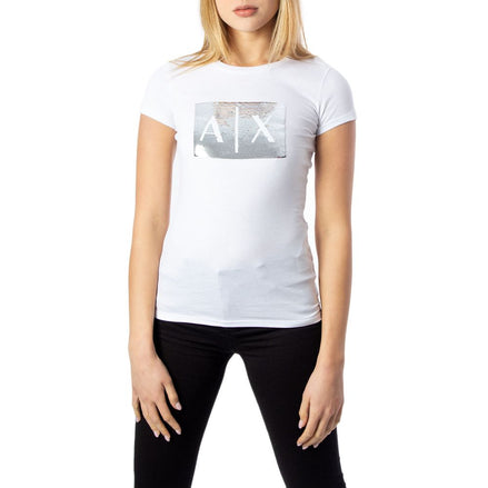Armani Exchange White Cotton T-Shirt Armani Exchange