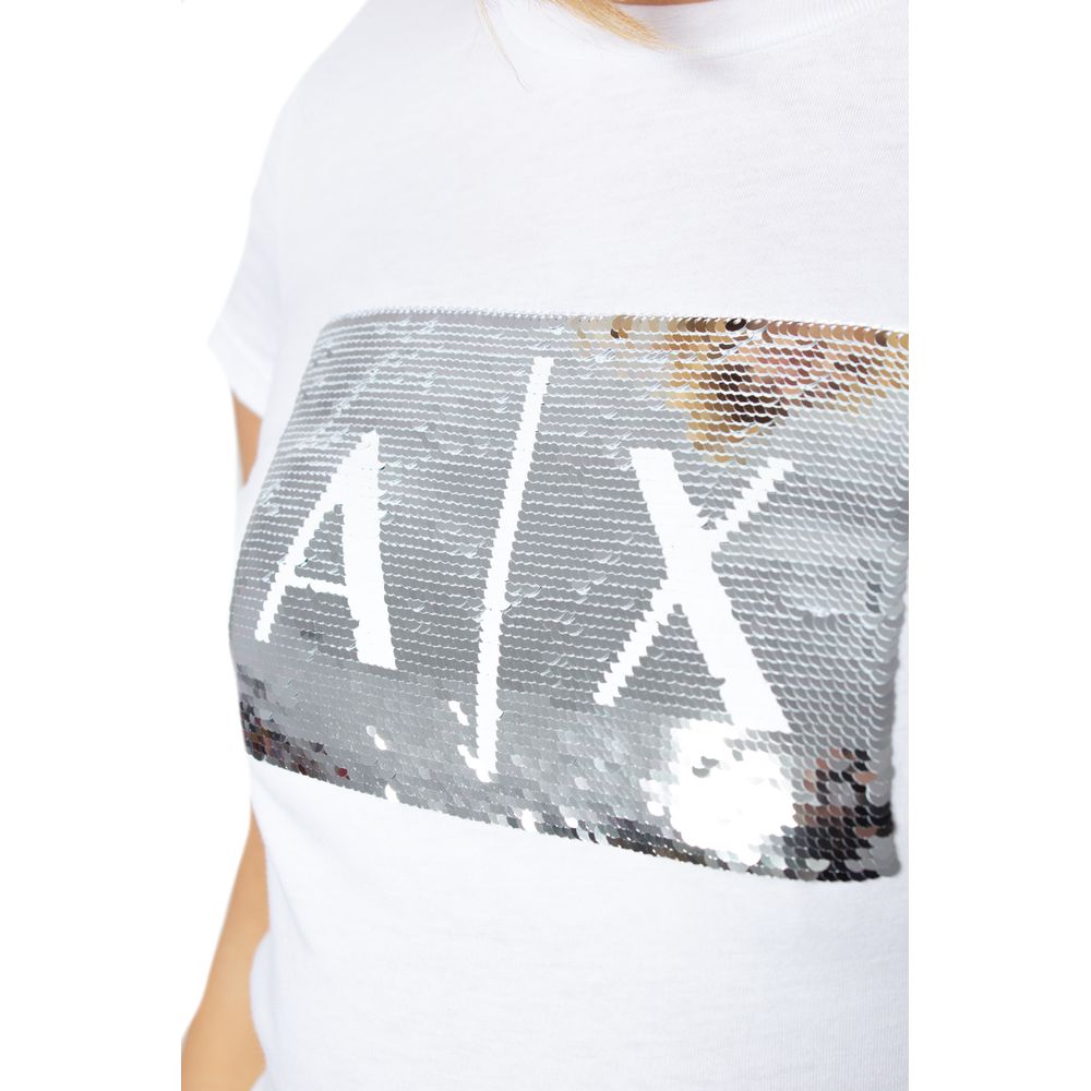 Armani Exchange White Cotton T-Shirt Armani Exchange