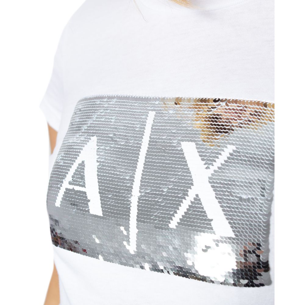 Armani Exchange White Cotton T-Shirt Armani Exchange