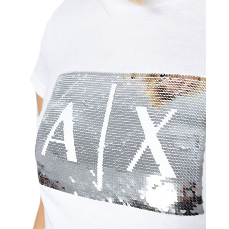 Armani Exchange White Cotton T-Shirt Armani Exchange
