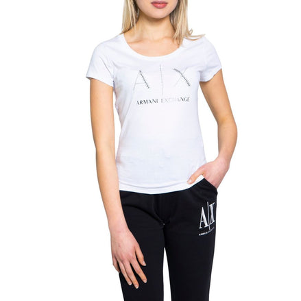 Armani Exchange White Cotton T-Shirt Armani Exchange