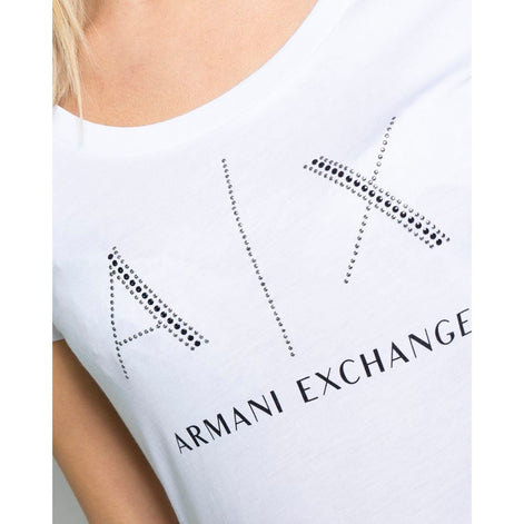 Armani Exchange White Cotton T-Shirt Armani Exchange