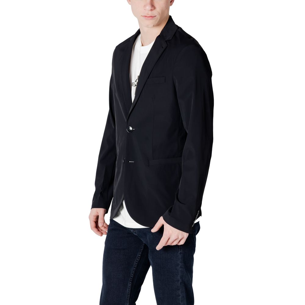 Armani Exchange Black Cotton Blazer Armani Exchange