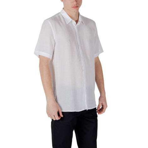 Antony Morato White Lyocell Shortsleeve Shirt Antony Morato