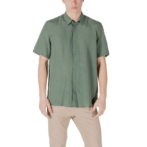 Antony Morato Green Lyocell Shortsleeve Shirt Antony Morato