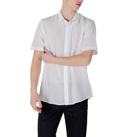 Antony Morato White Lyocell Shortsleeve Shirt Antony Morato