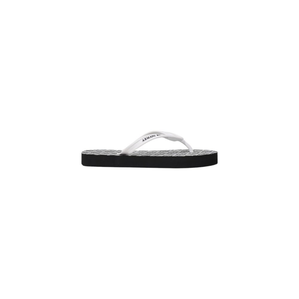 Armani Exchange Black And White Rubber Flip-Flop Sandals Armani Exchange