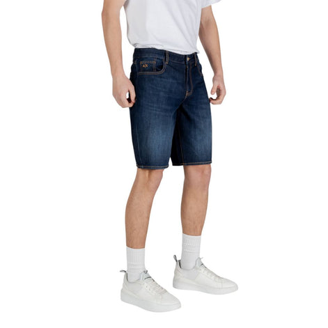 Armani Exchange Blue Cotton Bermuda Shorts Armani Exchange