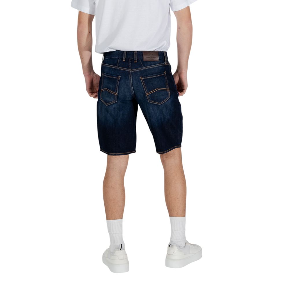 Armani Exchange Blue Cotton Bermuda Shorts Armani Exchange