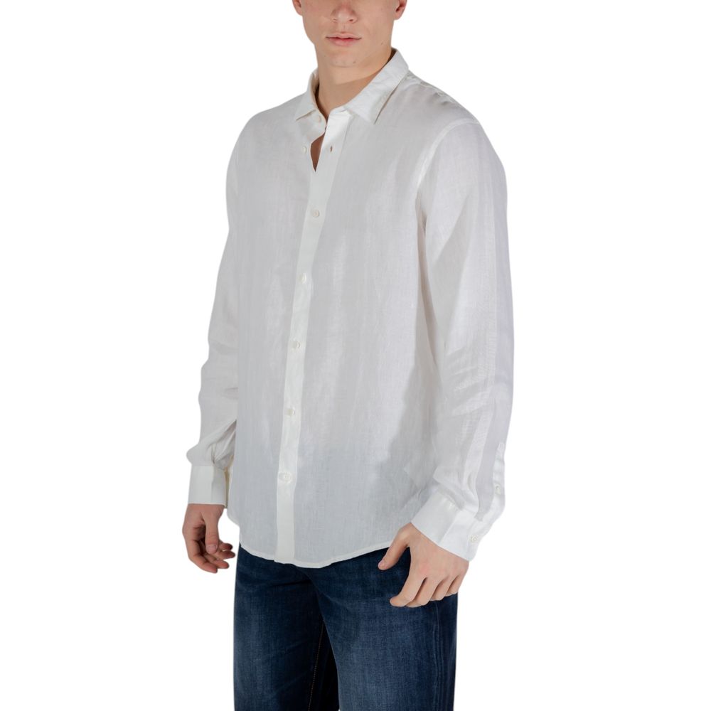 Armani Exchange White Linen Dress Shirt Armani Exchange