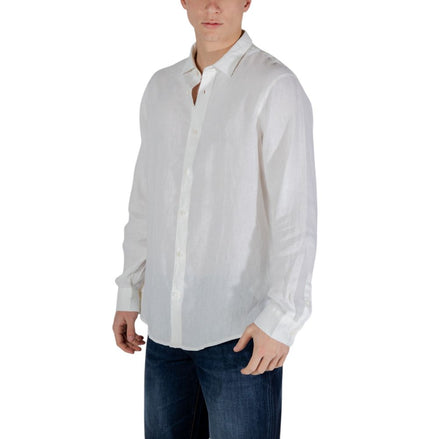 Armani Exchange White Linen Dress Shirt Armani Exchange