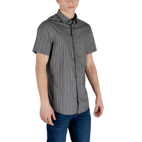 Armani Exchange Black Cotton Shortsleeve Shirt Armani Exchange