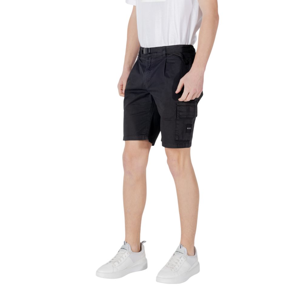 Hugo Boss Black Cotton Bermuda Shorts Hugo Boss