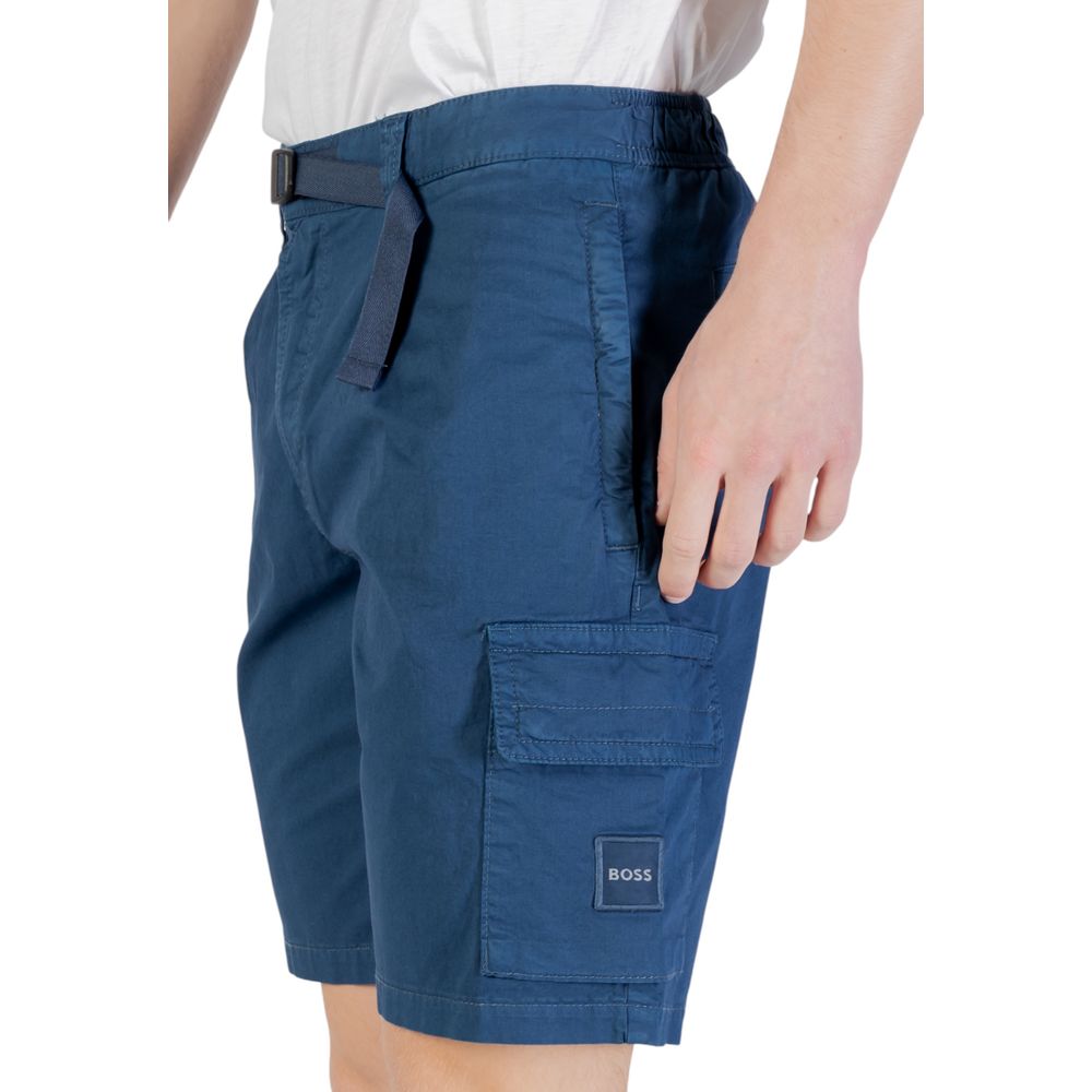 Hugo Boss Blue Cotton Bermuda Shorts Hugo Boss