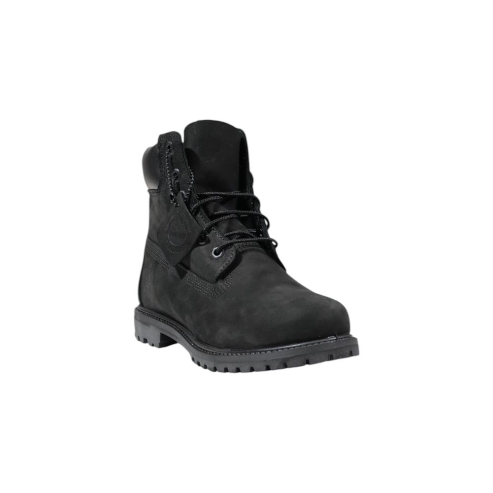 Timberland Black Leather Lace-Up Boots Timberland