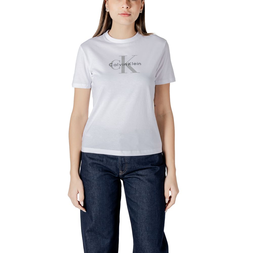 Calvin Klein Jeans White Cotton T-Shirt Calvin Klein Jeans