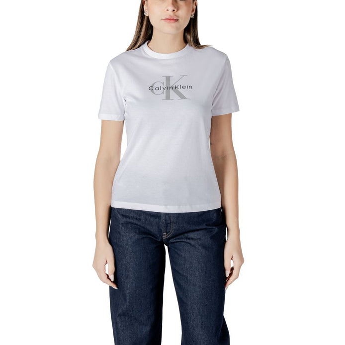 Calvin Klein Jeans White Cotton T-Shirt Calvin Klein Jeans
