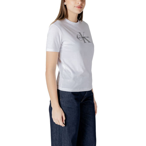 Calvin Klein Jeans White Cotton T-Shirt Calvin Klein Jeans
