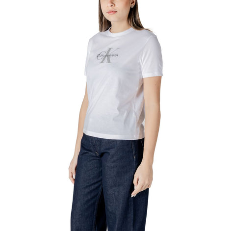 Calvin Klein Jeans White Cotton T-Shirt Calvin Klein Jeans