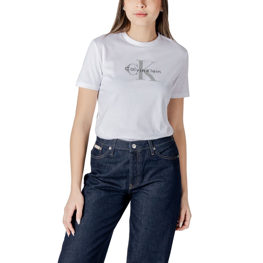 Calvin Klein Jeans White Cotton T-Shirt Calvin Klein Jeans