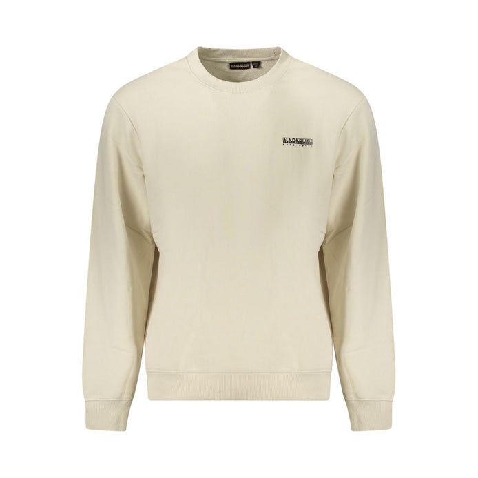 Napapijri Beige Cotton Men Sweatshirt Napapijri