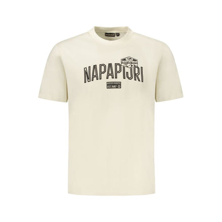 Napapijri Beige Cotton Men T-Shirt Napapijri