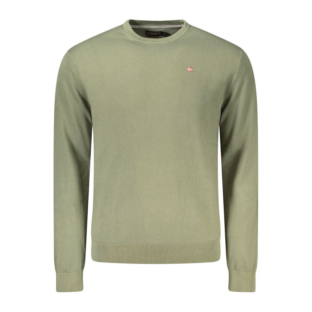 Napapijri Green Cotton Men Sweater Napapijri