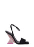 The Attico Black Satin Stiletto Heel Sandals The Attico