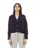 Alpha Studio Purple Merino Wool Women Cardigan Alpha Studio