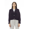 Alpha Studio Purple Merino Wool Women Cardigan Alpha Studio