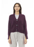 Alpha Studio Burgundy Merino Wool Women Cardigan Alpha Studio