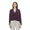 Alpha Studio Burgundy Merino Wool Women Cardigan Alpha Studio