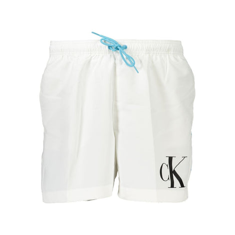 Calvin Klein White Polyester Bermuda Shorts Calvin Klein