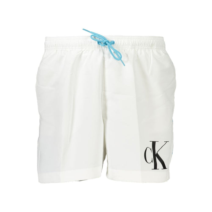 Calvin Klein White Polyester Bermuda Shorts Calvin Klein