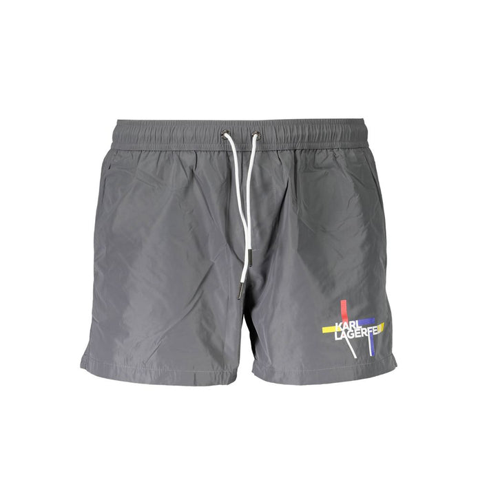 Karl Lagerfeld Gray Polyester Swimwear Karl Lagerfeld