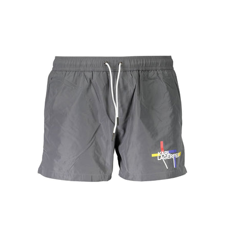 Karl Lagerfeld Gray Polyester Swimwear Karl Lagerfeld