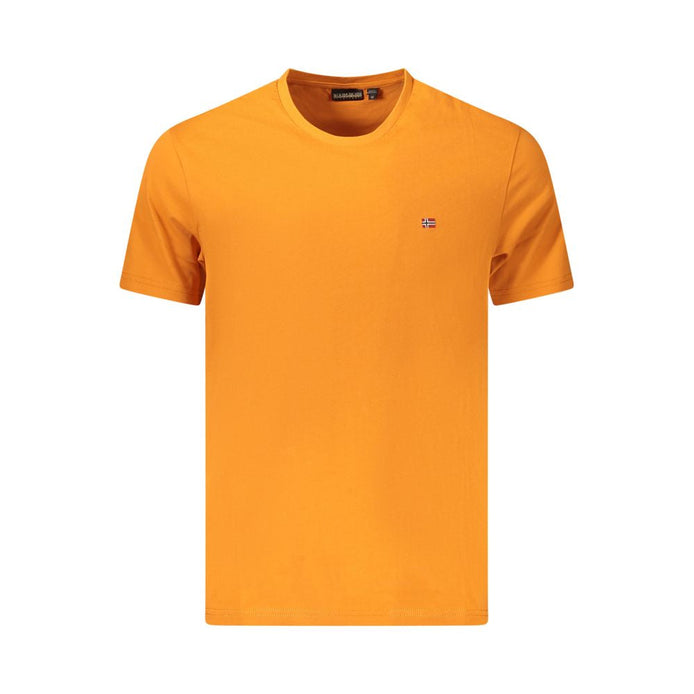 Napapijri Arancione Cotton Men T-Shirt Napapijri