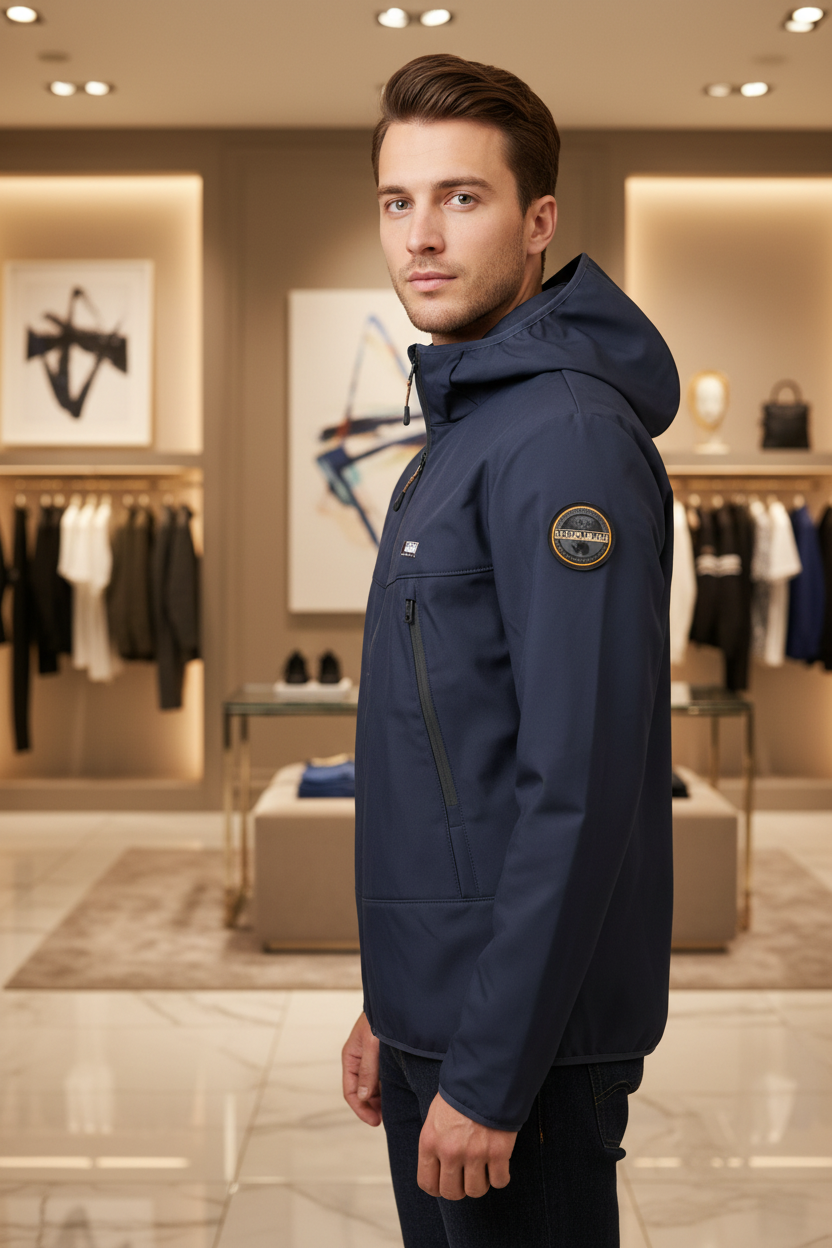 Napapijri Blu Polyester Veste Homme