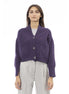 Alpha Studio Purple Merino Wool Women Cardigan Alpha Studio