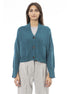 Alpha Studio Teal Merino Wool Women Cardigan Alpha Studio