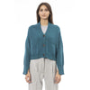 Alpha Studio Teal Merino Wool Women Cardigan Alpha Studio