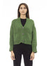 Alpha Studio Green Merino Wool Women Cardigan Alpha Studio