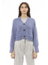 Alpha Studio Light Blue Merino Wool Women Cardigan Alpha Studio