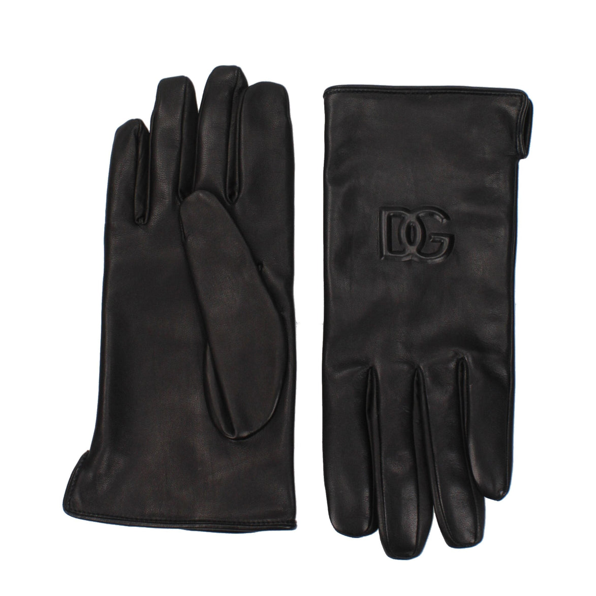 Dolce & Gabbana Black Leather Gloves Dolce & Gabbana