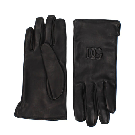 Dolce & Gabbana Black Leather Gloves Dolce & Gabbana