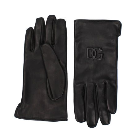 Dolce & Gabbana Black Leather Gloves Dolce & Gabbana