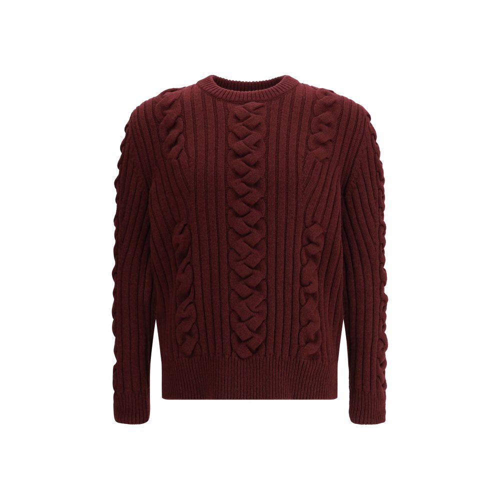 Alexander McQueen Bordeaux Fur Cashmere Sweater Alexander McQueen