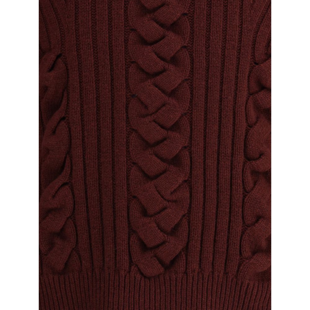 Alexander McQueen Bordeaux Fur Cashmere Sweater Alexander McQueen
