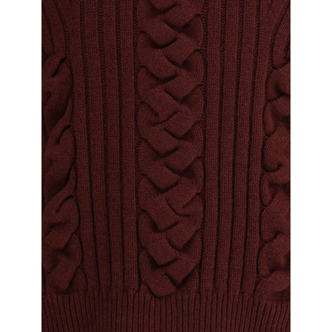 Alexander McQueen Bordeaux Fur Cashmere Sweater Alexander McQueen