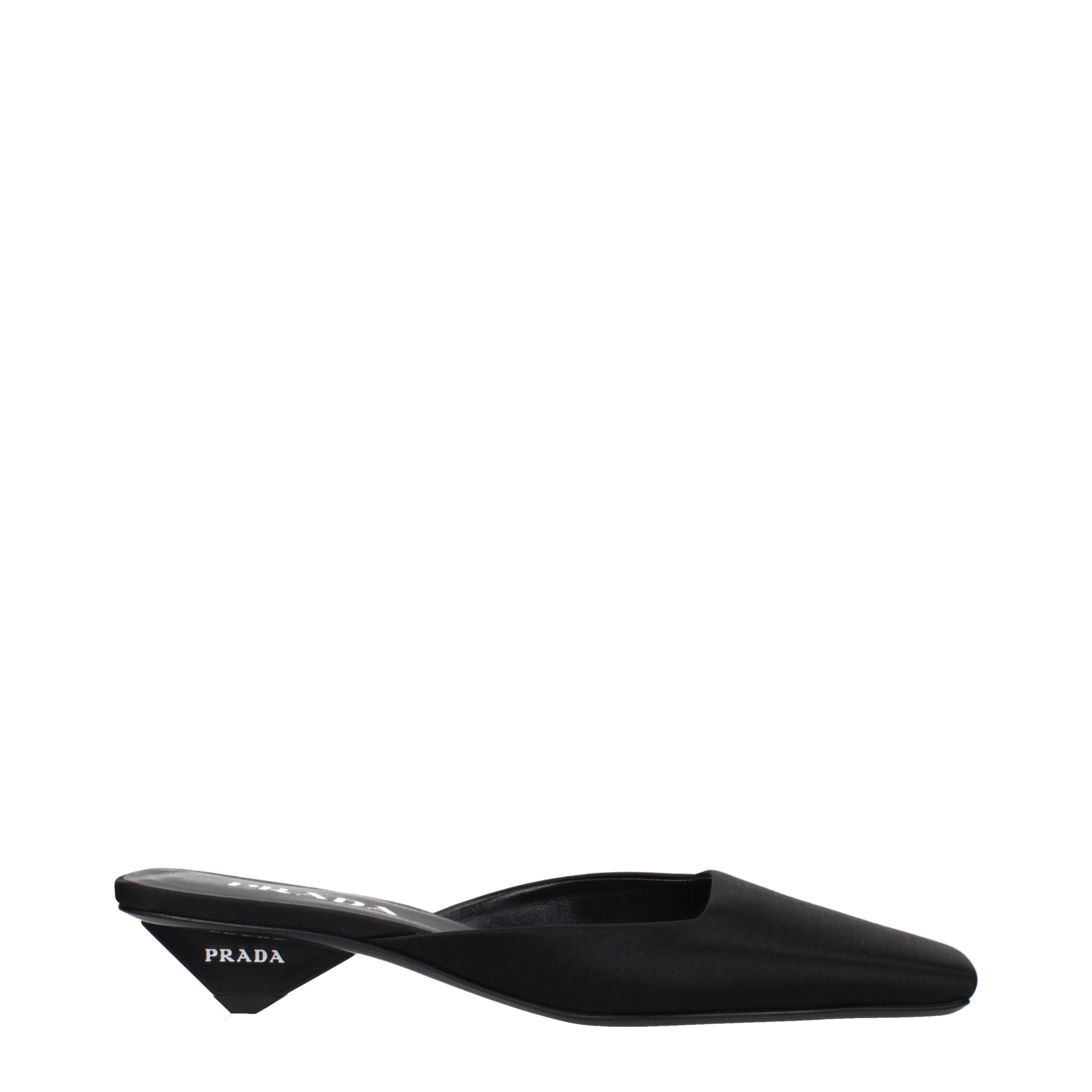 Prada Black Satin Flat Sandals Prada